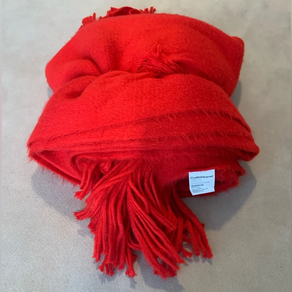 Crate&Barrel Red Throw Blanket